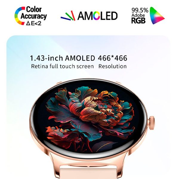 Smartwatch COOL Ultrathin + 2 Braceletes (AMOLED, Chamadas, Desporto, Saúde) Rosa - Image 7