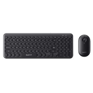 Havit Teclado e Rato sem fios (KB254GCM) - 2,4 GHz, ABS, 800/1200/1600 DPI - Preto