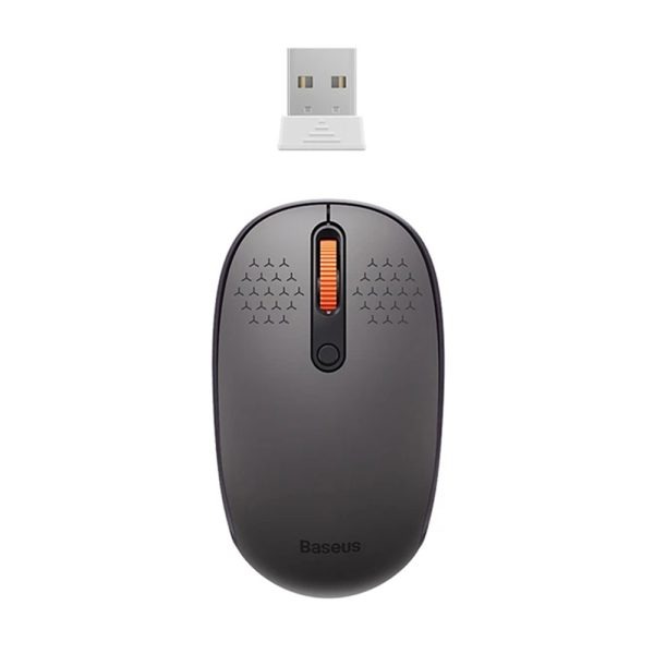 Baseus Rato sem fio Tri-Mode F01B Bluetooth 5.0, 2.4G, 1600 DPI - Cinza Fosco